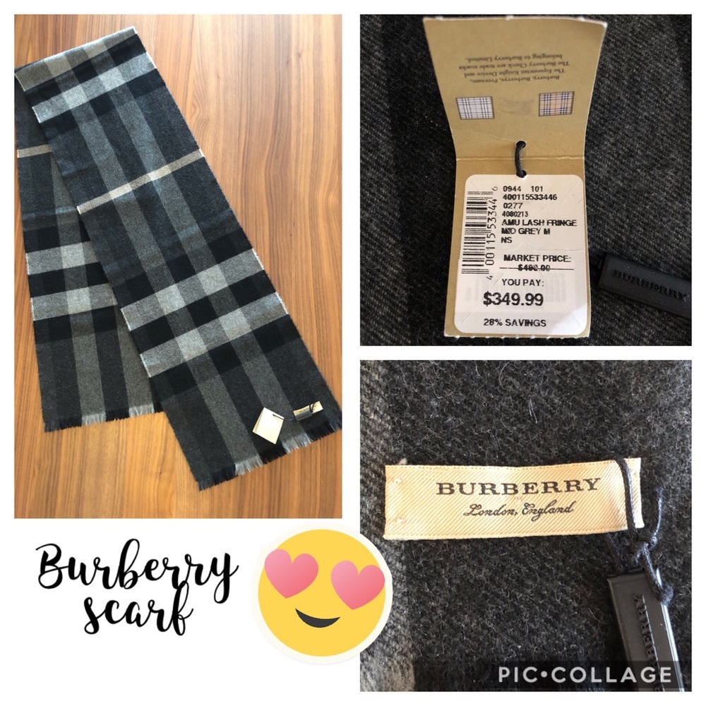 💯% AUTHENTIC BURBERRY Scarf ⚡️NWT⚡️Gray Novacheck